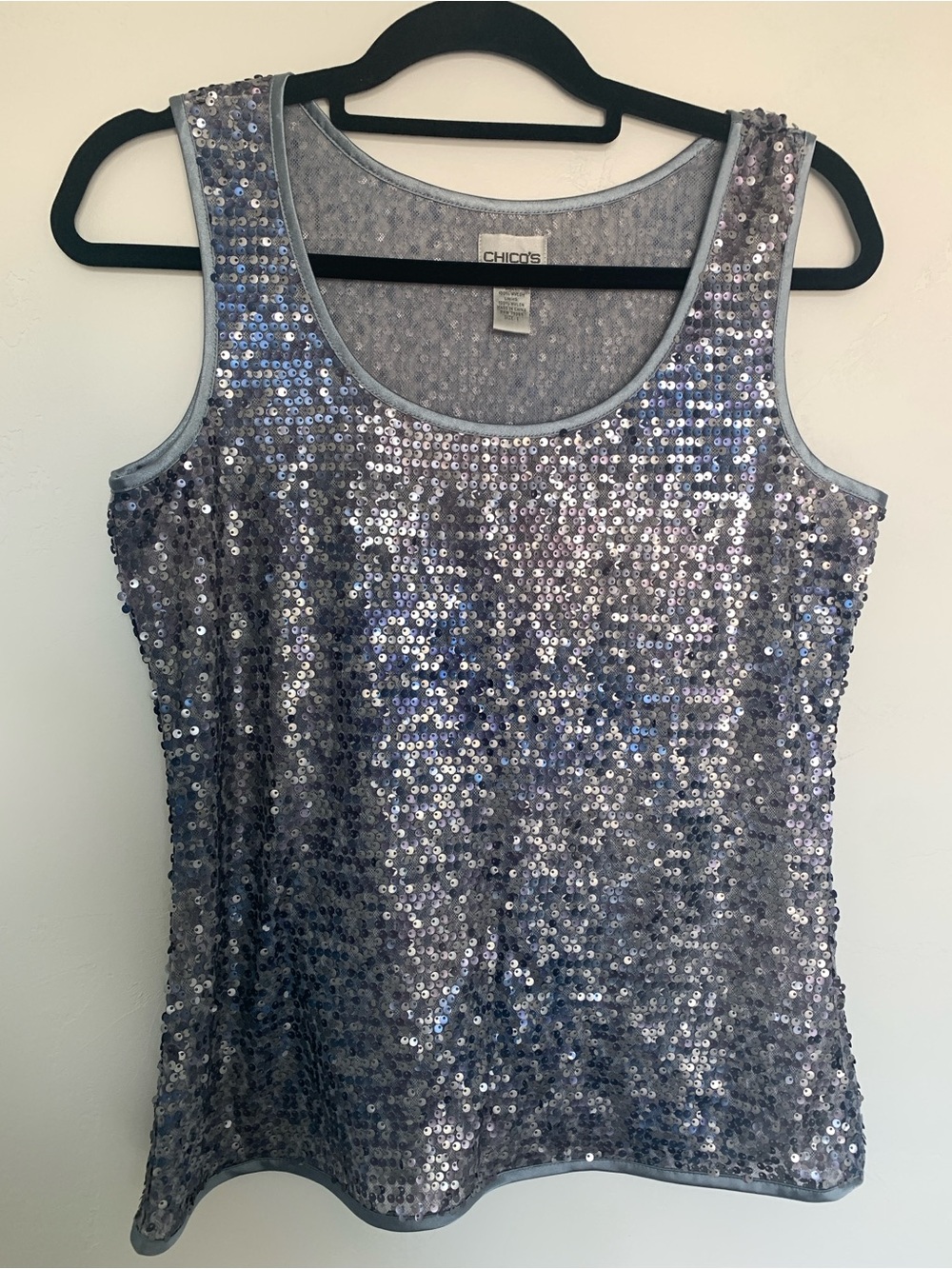 Chico's Silver Sequin Tank Top